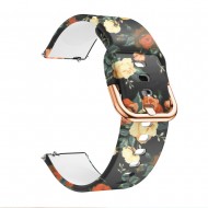 Λουράκι σιλικόνης για το Huawei GT (42mm) /GT 2- Flowers Orange
