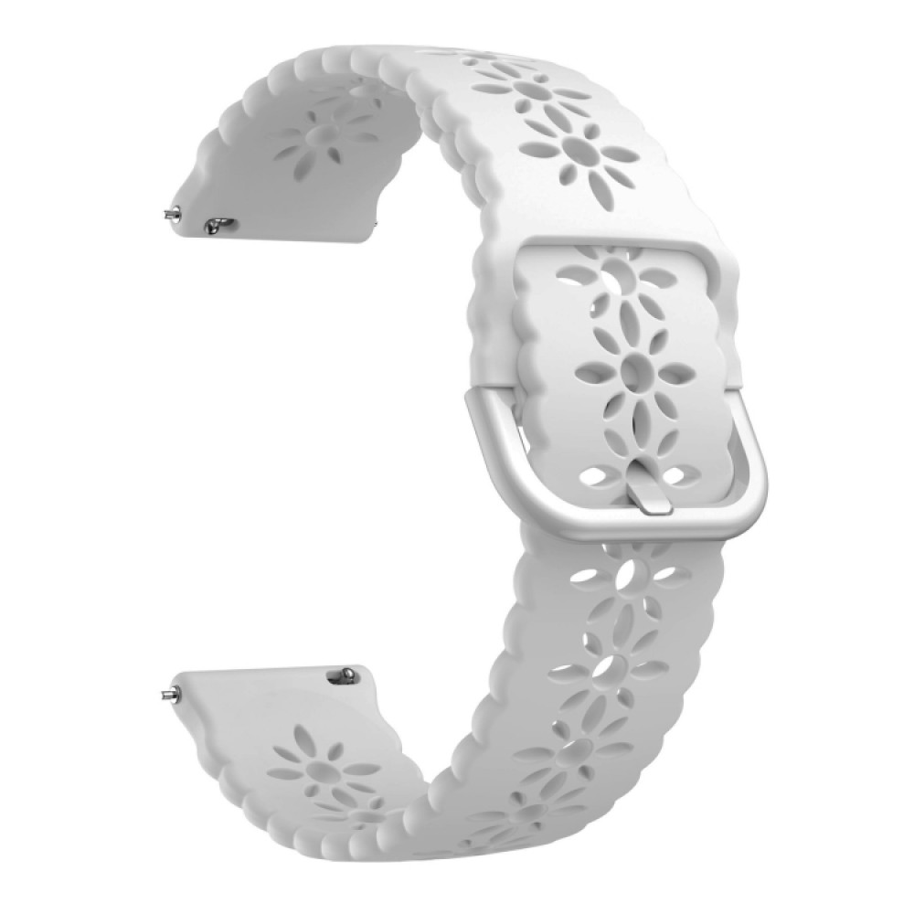 Λουράκι σιλικόνης flower pattern για το Galaxy Watch 46mm/GEAR S3 CLASSIC / FRONTIER / Watch 3 (45mm) White