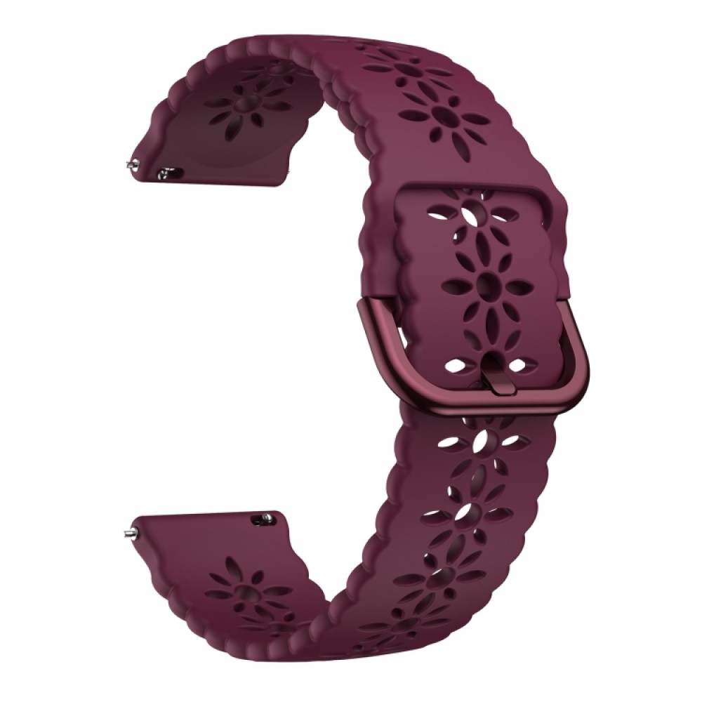 Λουράκι σιλικόνης flower pattern για το Garmin Forerunner 255 / Vivoactive 4 / Venu 2 (45mm)  Wine Red