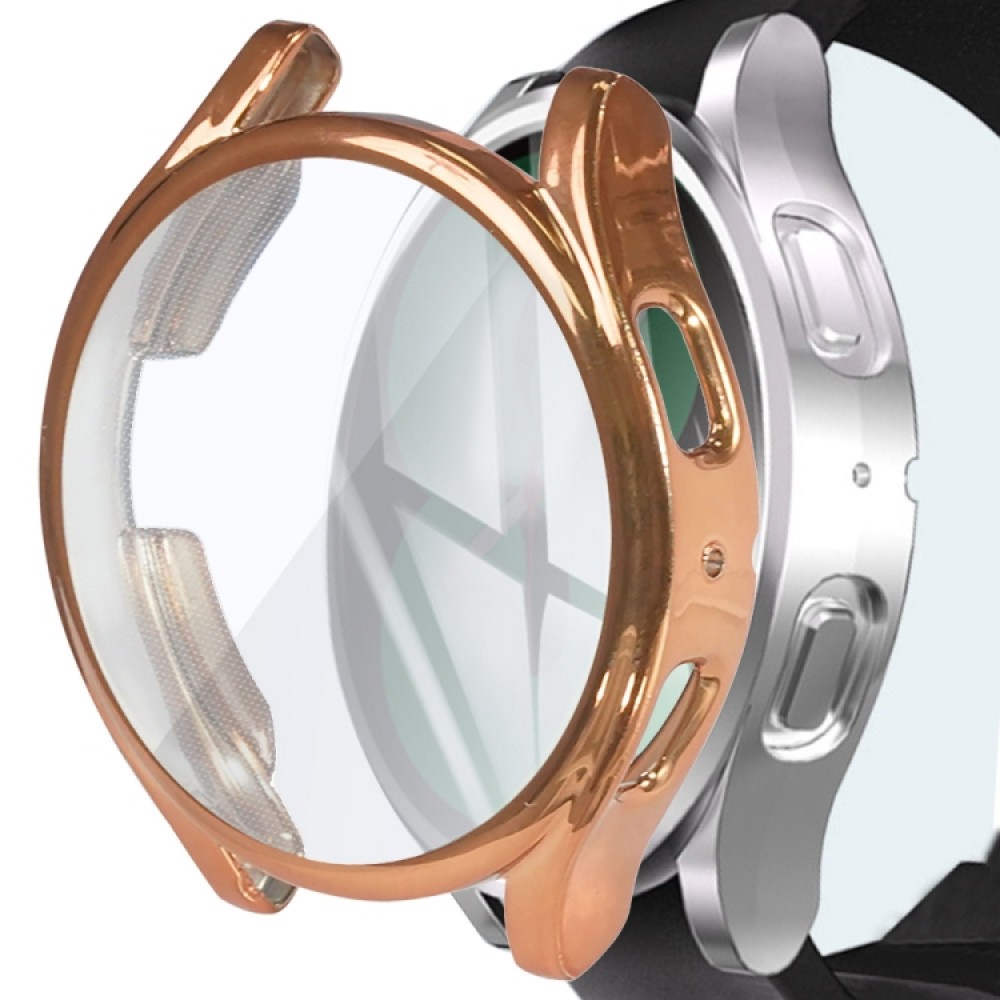Θήκη προστασίας σιλικόνης με ενσωματωμένη προστασία οθόνης για το Samsung Galaxy Watch 5 44mm - Rose Gold