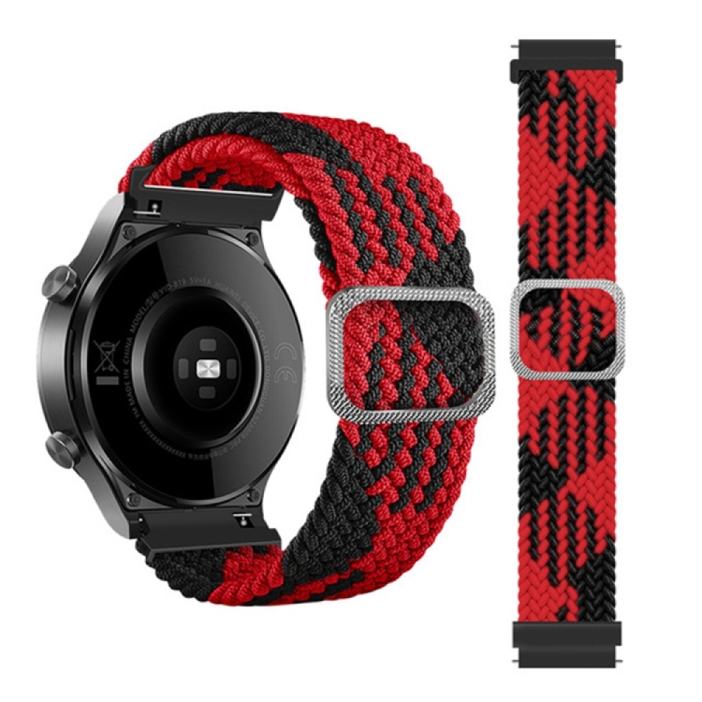 Nylon λουράκι Braided Rope για το Galaxy Watch 42mm - Red /black