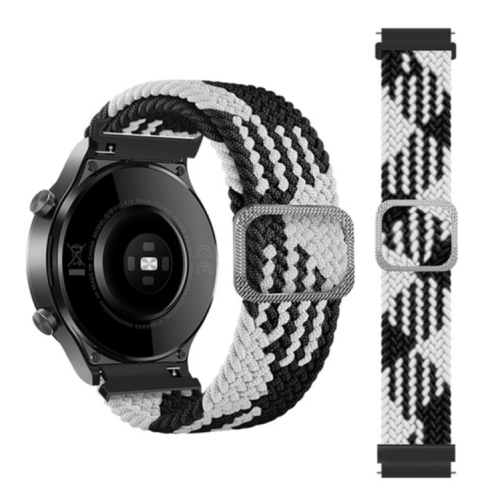 Nylon λουράκι Braided Rope για το   Huawei Watch 4 (46mm) / Watch 4 Pro (48mm)  Black /White
