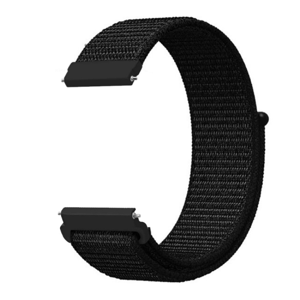 Nylon λουράκι με αυτοκόλλητο κλείσιμο για το  Samsung Galaxy Watch 4 (40mm)/(44mm) / Samsung Galaxy Watch 4 classic (42mm) /(46mm) - Dark Black