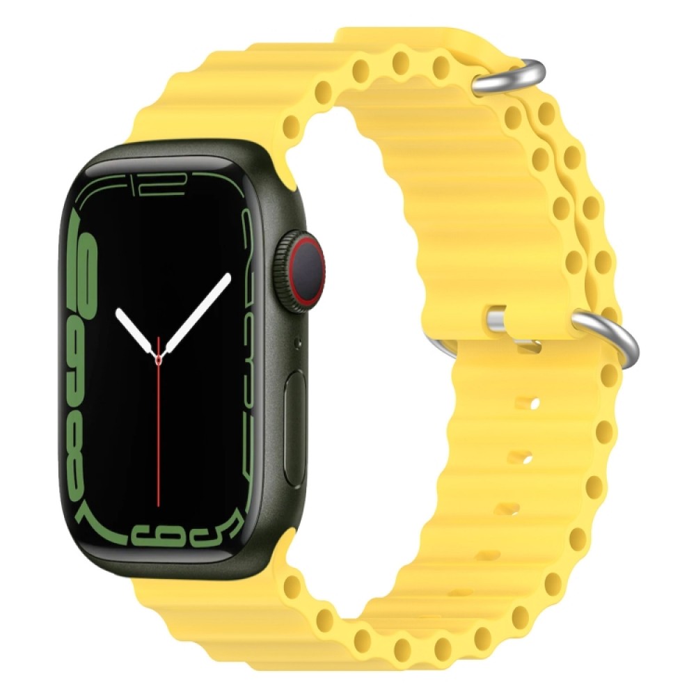 Λουράκι σιλικόνης wave pattern για το Apple Watch Series 8&7 41mm / SE 2&6&SE&5&4 40mm / 3&2&1 38mm(Yellow)  