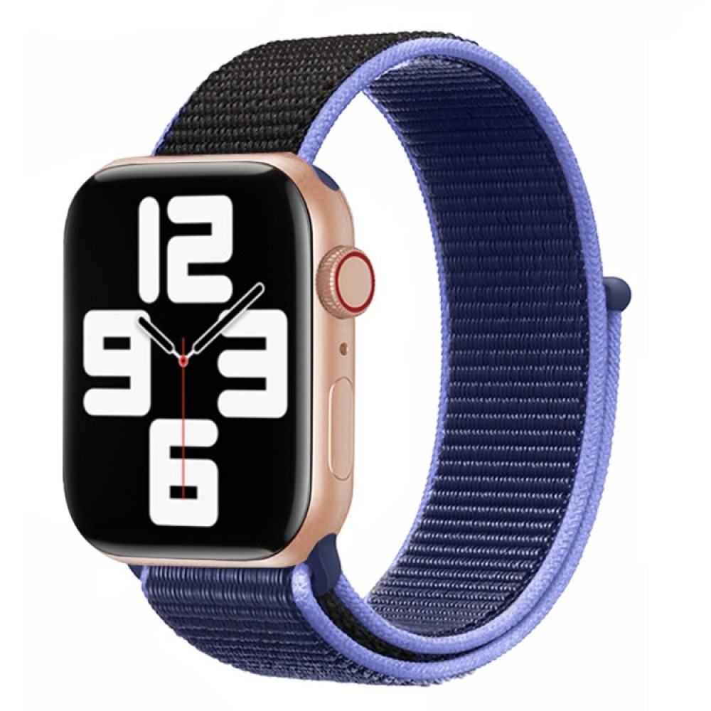 Υφασμάτινο λουράκι για το Apple Watch Series 8&7 41mm / SE 2&6&SE&5&4 40mm / 3&2&1 38mm (Black + Blue)  
