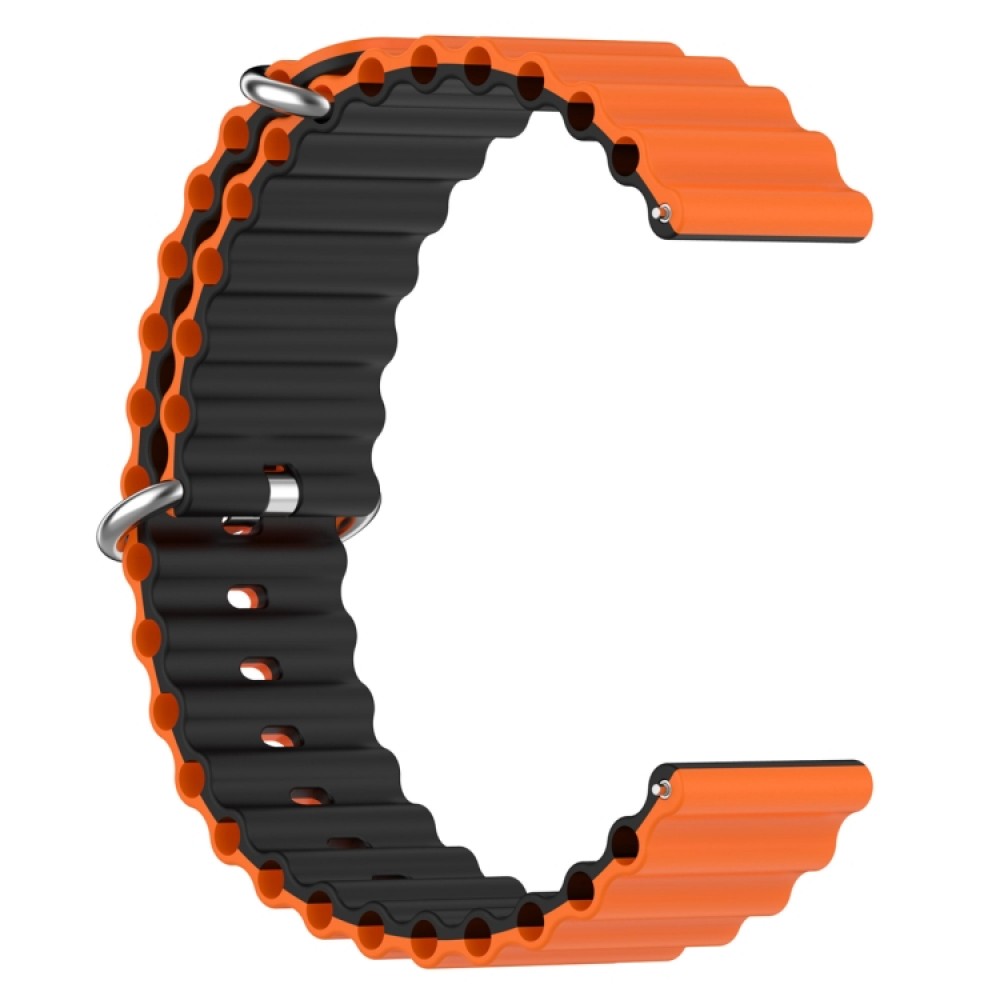 Λουράκι σιλικόνης δίχρωμο wave pattern για το  Realme Watch 2 / Watch 2 Pro / Watch S Pro  (Orange Black)