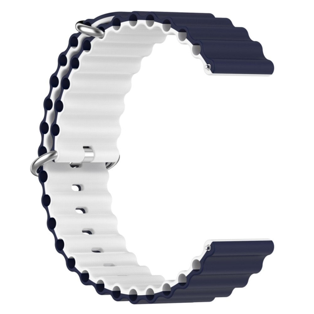 Λουράκι σιλικόνης δίχρωμο wave pattern για το  Garmin Forerunner 245 - Blue White