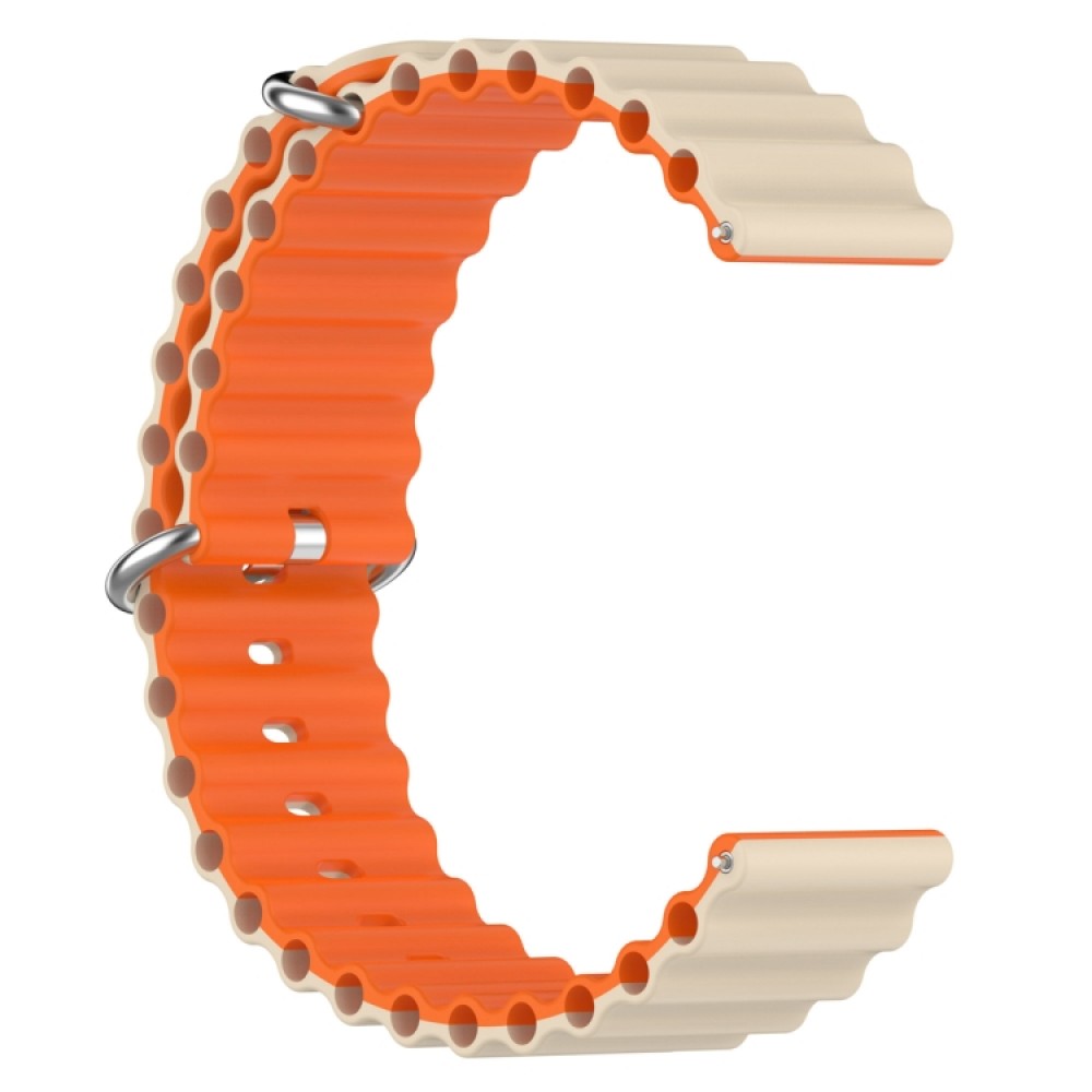 Λουράκι σιλικόνης δίχρωμο wave pattern για το  Garmin Venu / Garmin Venu SQ (Starlight Orange)