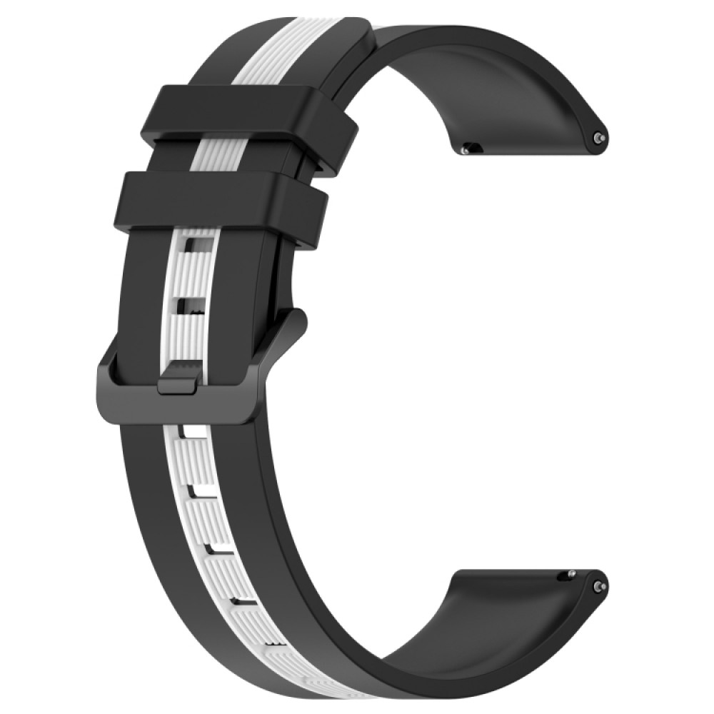 Λουράκι σιλικόνης δίχρωμο με οριζόντια γραμμή για το  Samsung Galaxy Active / Active 2 40mm / 44mm / Galaxy Watch 3 41mm - (Black+White)
