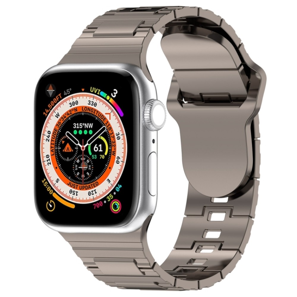 Λουράκι σιλικόνης square pattern για το Apple watch 49mm/ 45mm/ 44mm/ 42mm (Plating Titanium Silver)