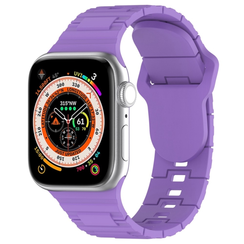 Λουράκι σιλικόνης square pattern για το  Apple Watch Series 8&7 41mm / SE 2&6&SE&5&4 40mm / 3&2&1 38mm (Purple)