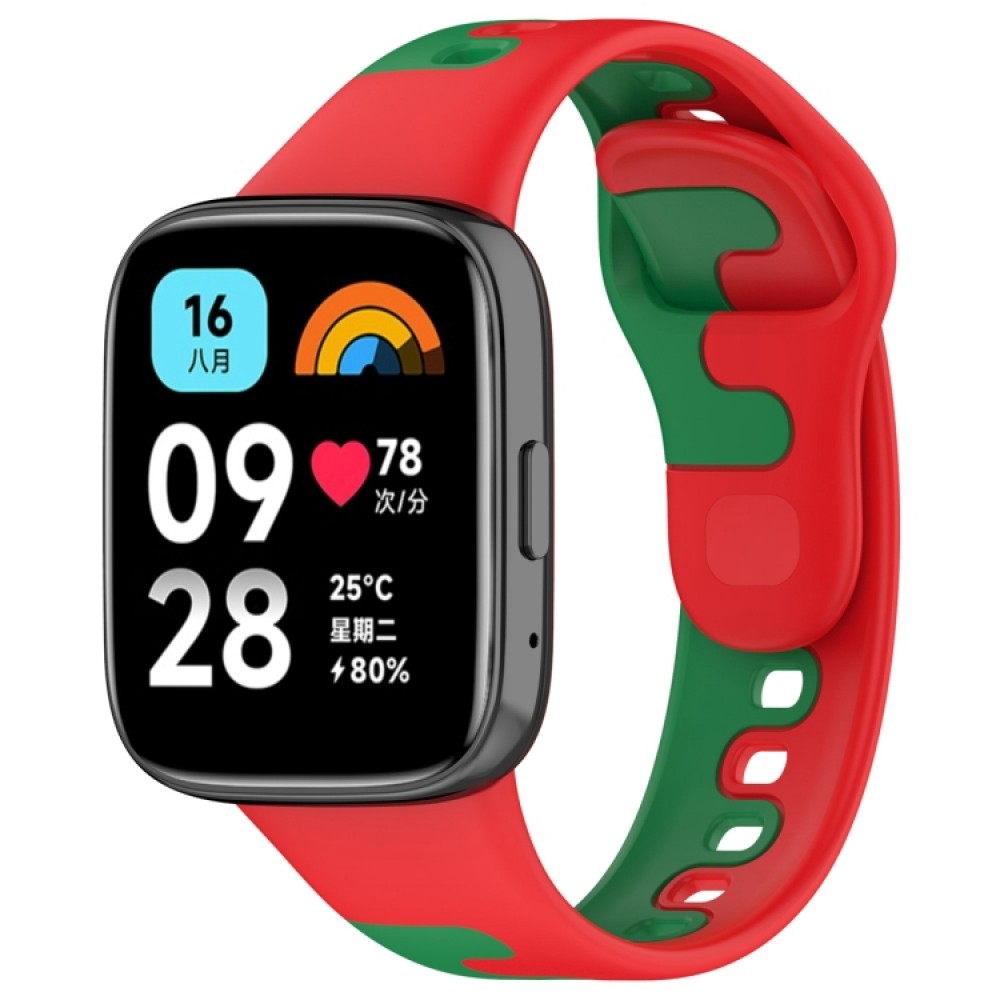 Λουράκι σιλικόνης δίχρωμο για το Redmi Watch 3 Lite / Watch 3 Active (Red Green)