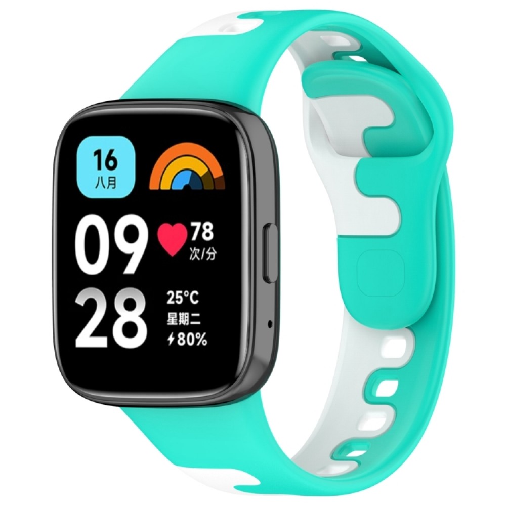 Λουράκι σιλικόνης δίχρωμο για το Redmi Watch 3 Lite / Watch 3 Active (Cyan White)