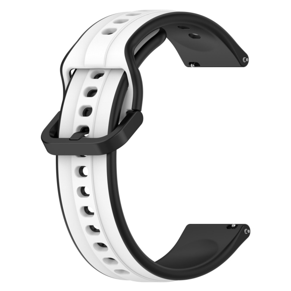 Λουράκι σιλικόνης dual-color με μαύρο κούμπωμα για το  Galaxy Watch 46mm/GEAR S3 CLASSIC / FRONTIER / Watch 3 (45mm) (White+Black) 