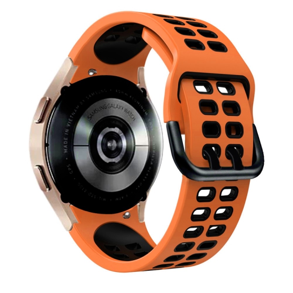 Λουράκι σιλικόνης dual-color με τρύπες για το Samsung Galaxy Watch 4 (40mm)/(44mm) / Samsung Galaxy Watch 4 classic (42mm) /(46mm) (Orange+Black)