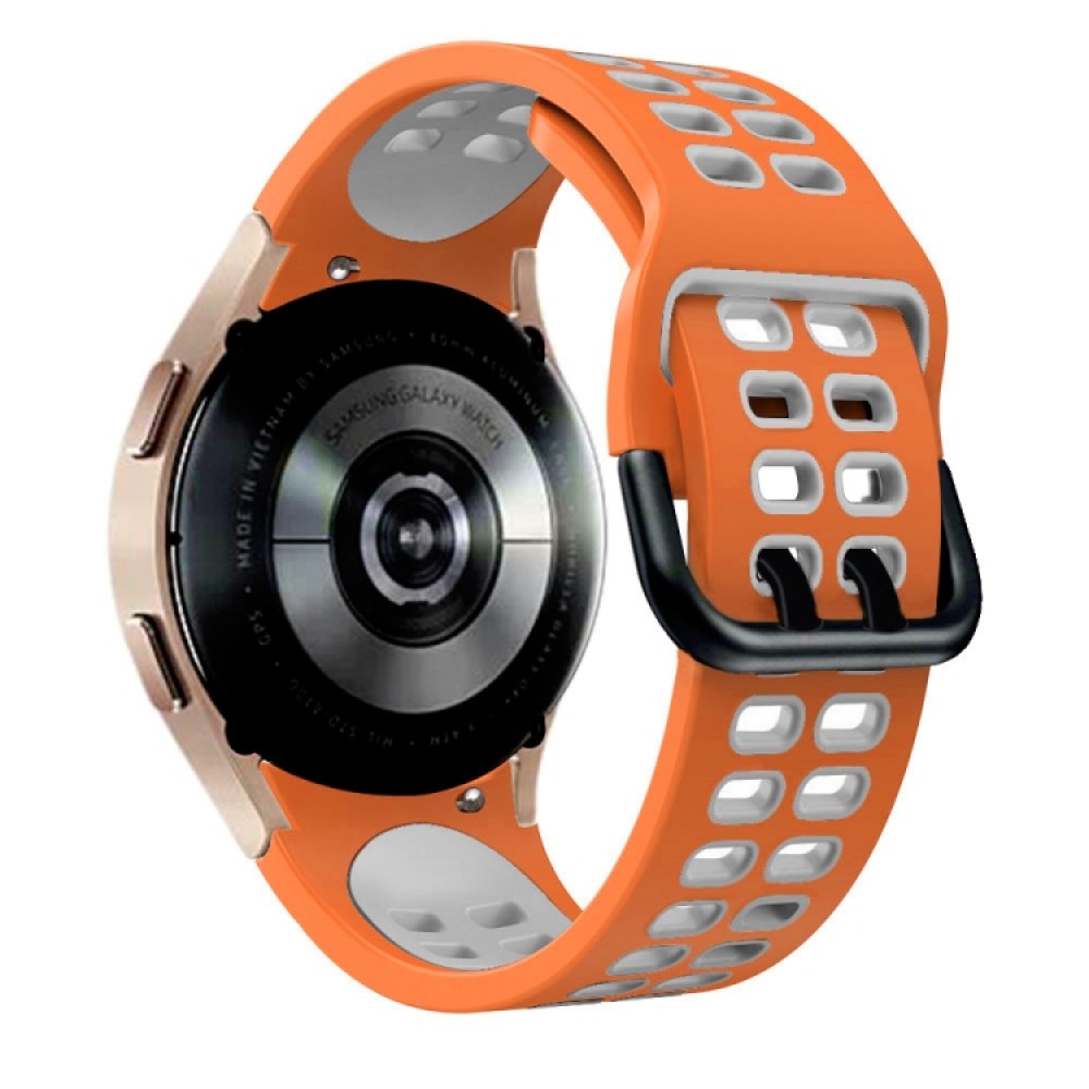 Λουράκι σιλικόνης dual-color με τρύπες για το Samsung Galaxy Watch 5 40MM - 44MM / Galaxy Watch 5 Pro 45MM (Orange+Grey)