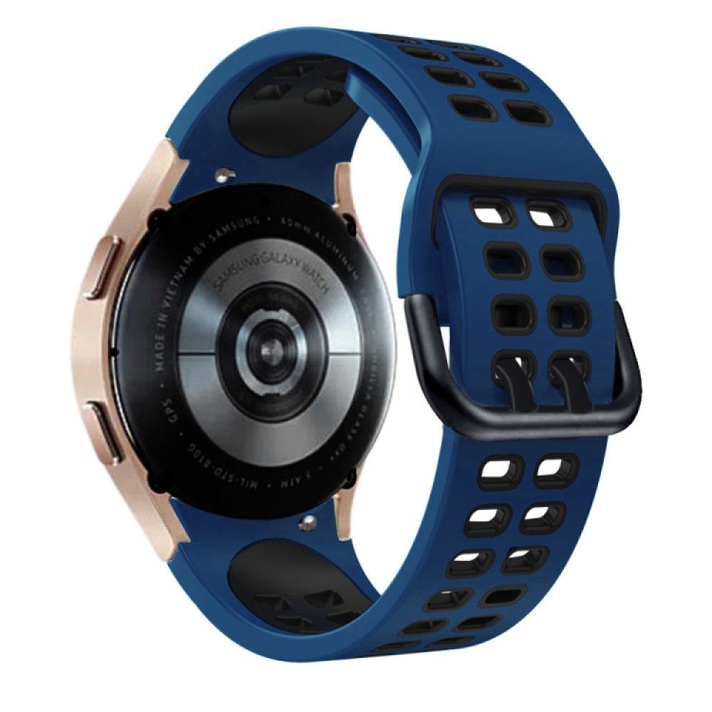 Λουράκι σιλικόνης dual-color με τρύπες για το Samsung Galaxy Watch 4 (40mm)/(44mm) / Samsung Galaxy Watch 4 classic (42mm) /(46mm) Midnight Blue+Black)