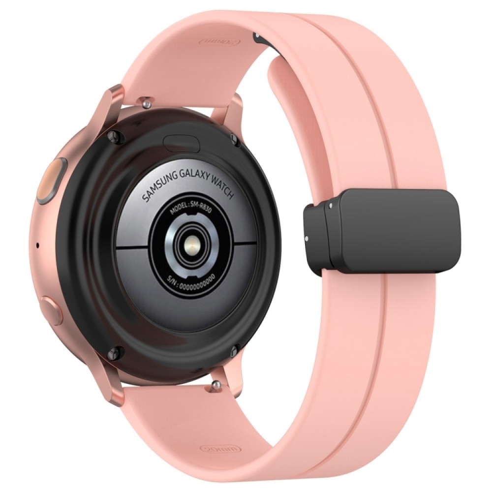Λουράκι σιλικόνης με μαύρο κλείσιμο για το Samsung Galaxy Watch 4 (40mm)/(44mm) / Samsung Galaxy Watch 4 classic (42mm) /(46mm) (Light Pink)