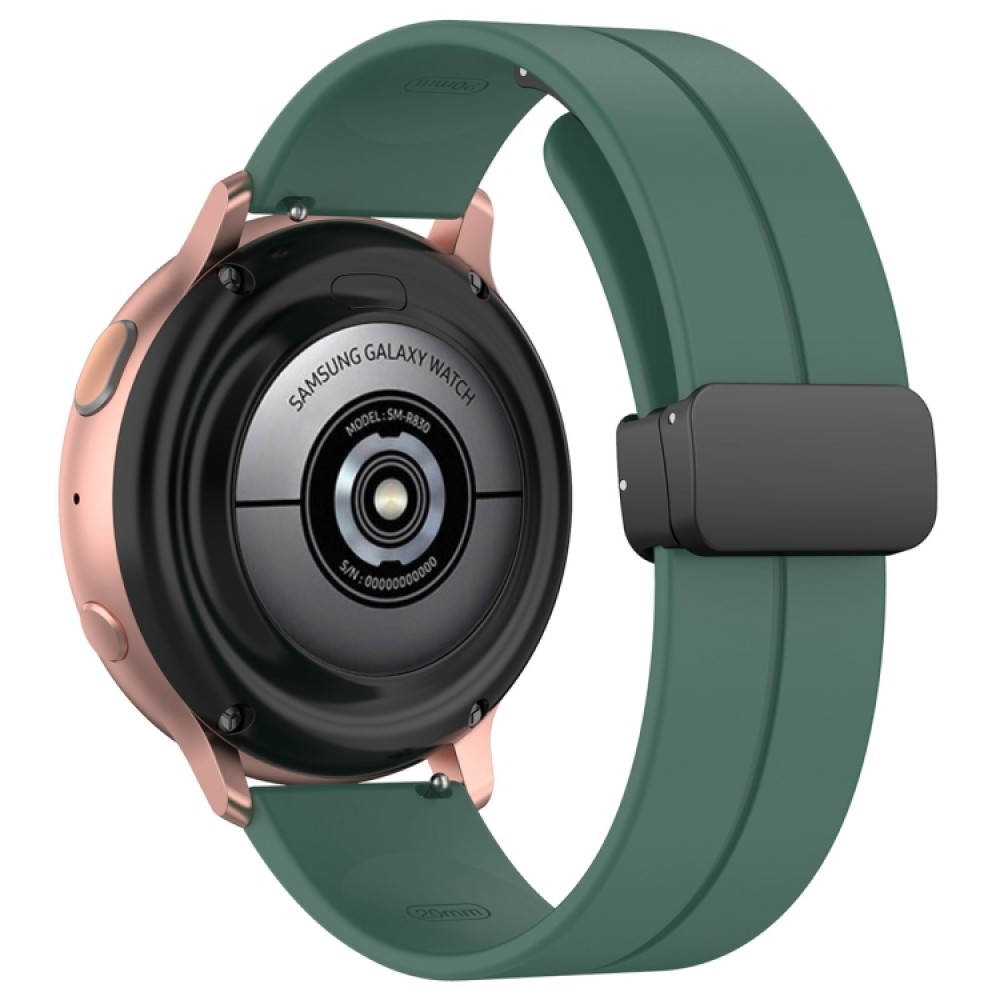 Λουράκι σιλικόνης με μαύρο κλείσιμο για το Samsung Galaxy Watch 4 (40mm)/(44mm) / Samsung Galaxy Watch 4 classic (42mm) /(46mm) (Dark Green)