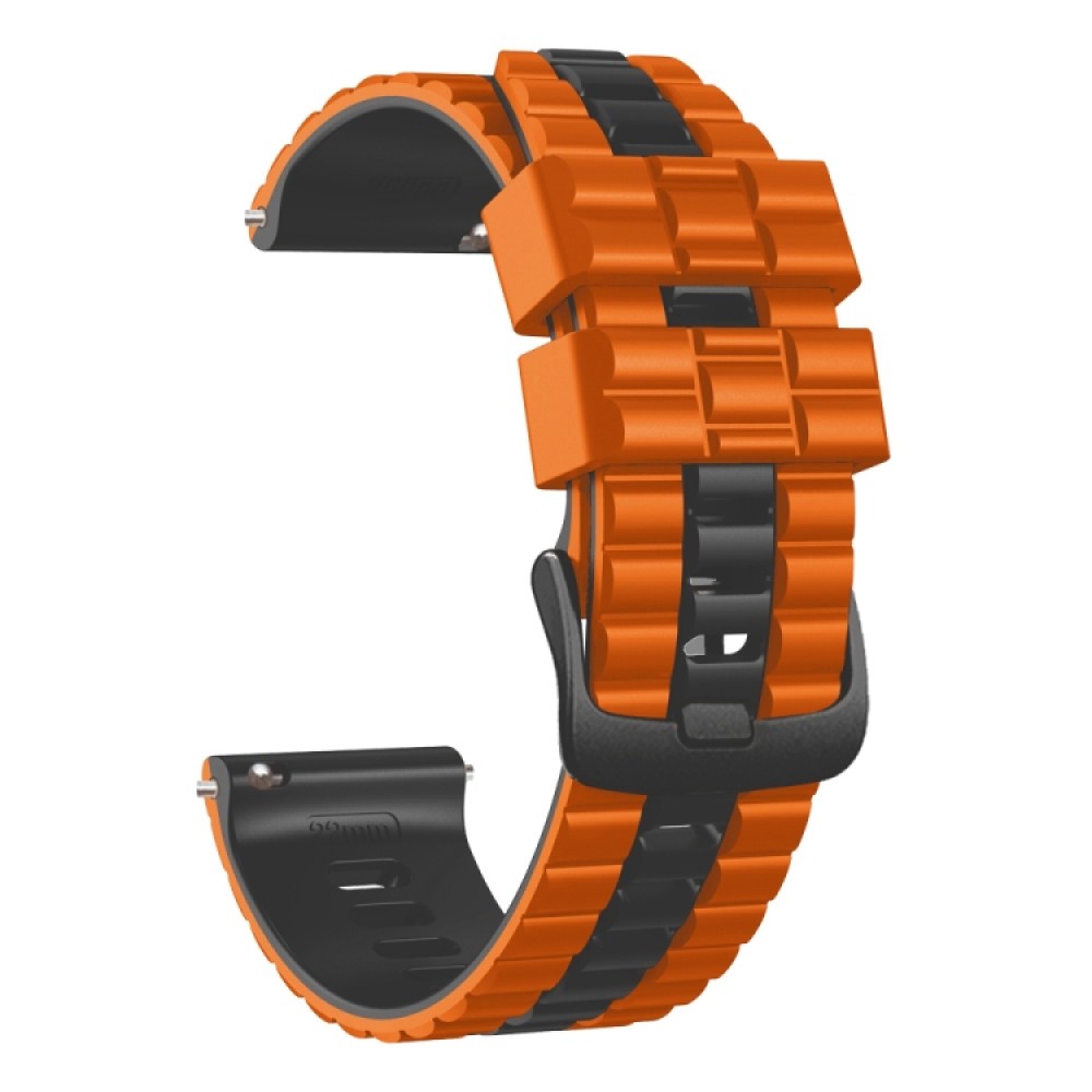 Λουράκι σιλικόνης dual-color ocean pattern για το Galaxy Watch 46mm/GEAR S3 CLASSIC / FRONTIER / Watch 3 (45mm) (Orange+ Black)
