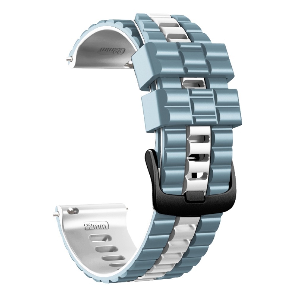 Λουράκι σιλικόνης dual-color ocean pattern για το Huawei Watch GT/GT 2 (46mm)/ GT 2e /GT Active/Honor Magic/Watch 2 Classic (Blue +White)