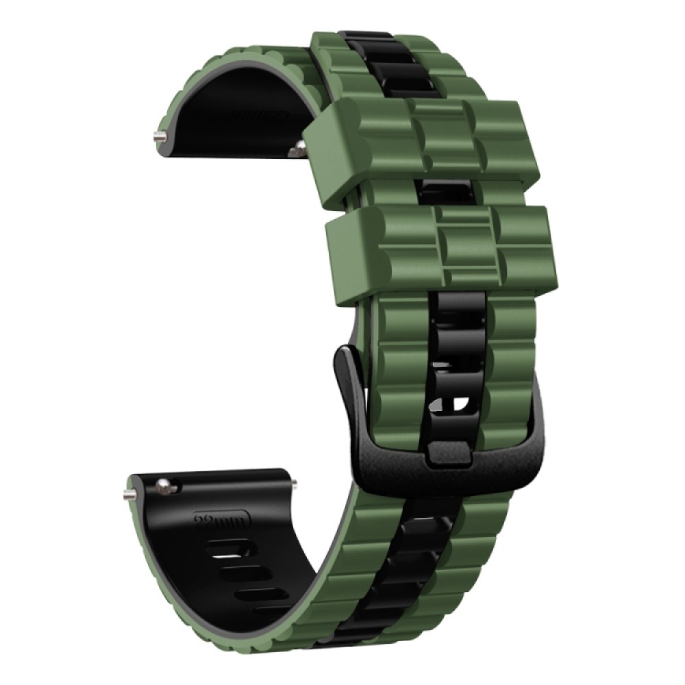 Λουράκι σιλικόνης dual-color ocean pattern για το Xiaomi Mi Watch (Army Green +Black)