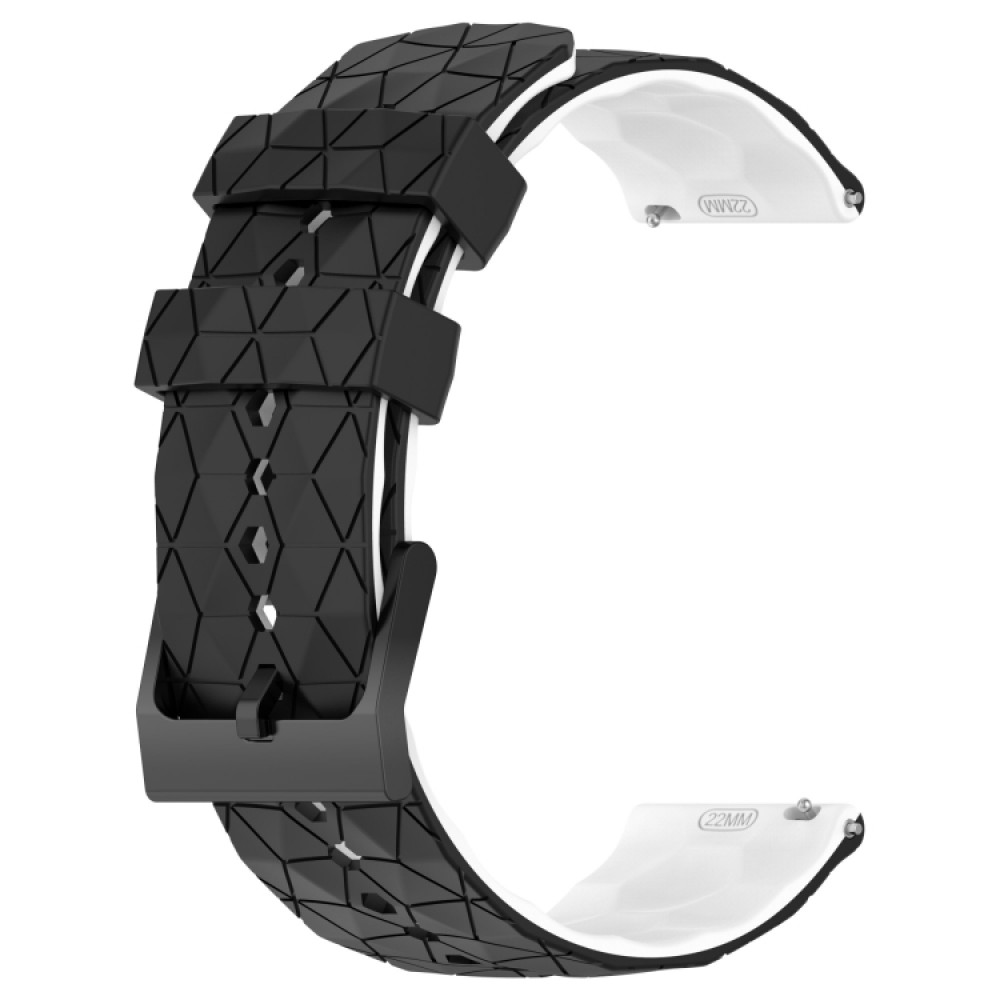 Λουράκι σιλικόνης Football Pattern Two-Color για το Huawei Watch GT 3 Pro Ceramic 43mm (Black+White)