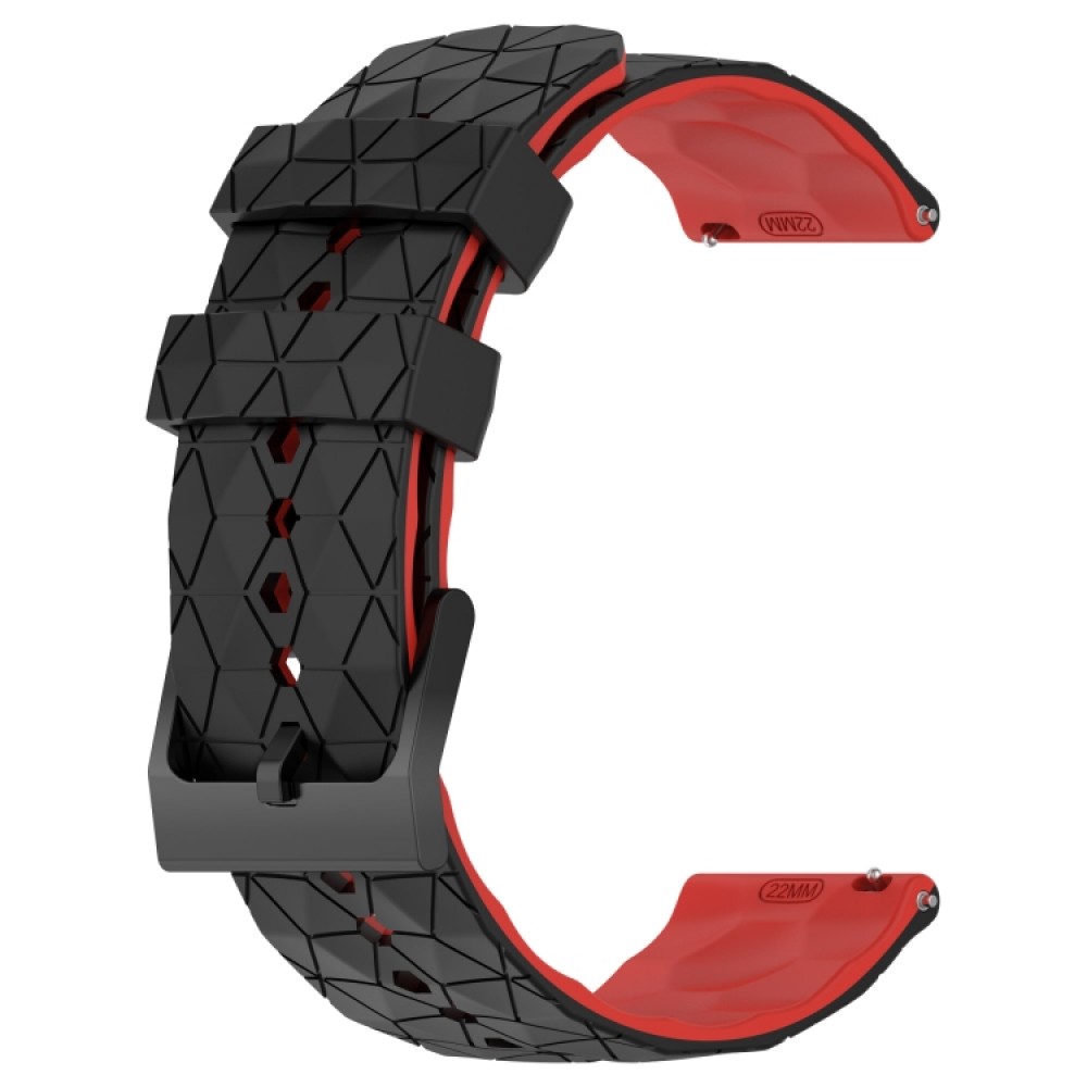 Λουράκι σιλικόνης Football Pattern Two-Color για το Huawei Watch GT 3 Pro Ceramic 43mm (Black+Red)