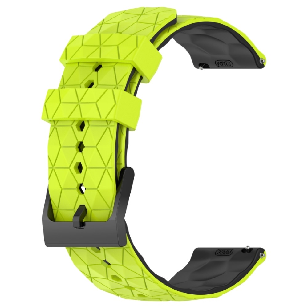 Λουράκι σιλικόνης Football Pattern Two-Color για το Huawei Watch GT 3 Pro Ceramic 43mm (Lime Green + Black)