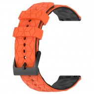Λουράκι σιλικόνης Football Pattern Two-Color για το HUAWEI WATCH GT 3 42 mm (Orange+Black)