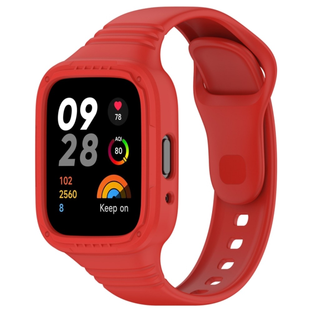 Λουράκι σιλικόνης με ενσωματωμένη θήκη για το  Redmi Watch 3 Lite / Watch 3 Active (Red)