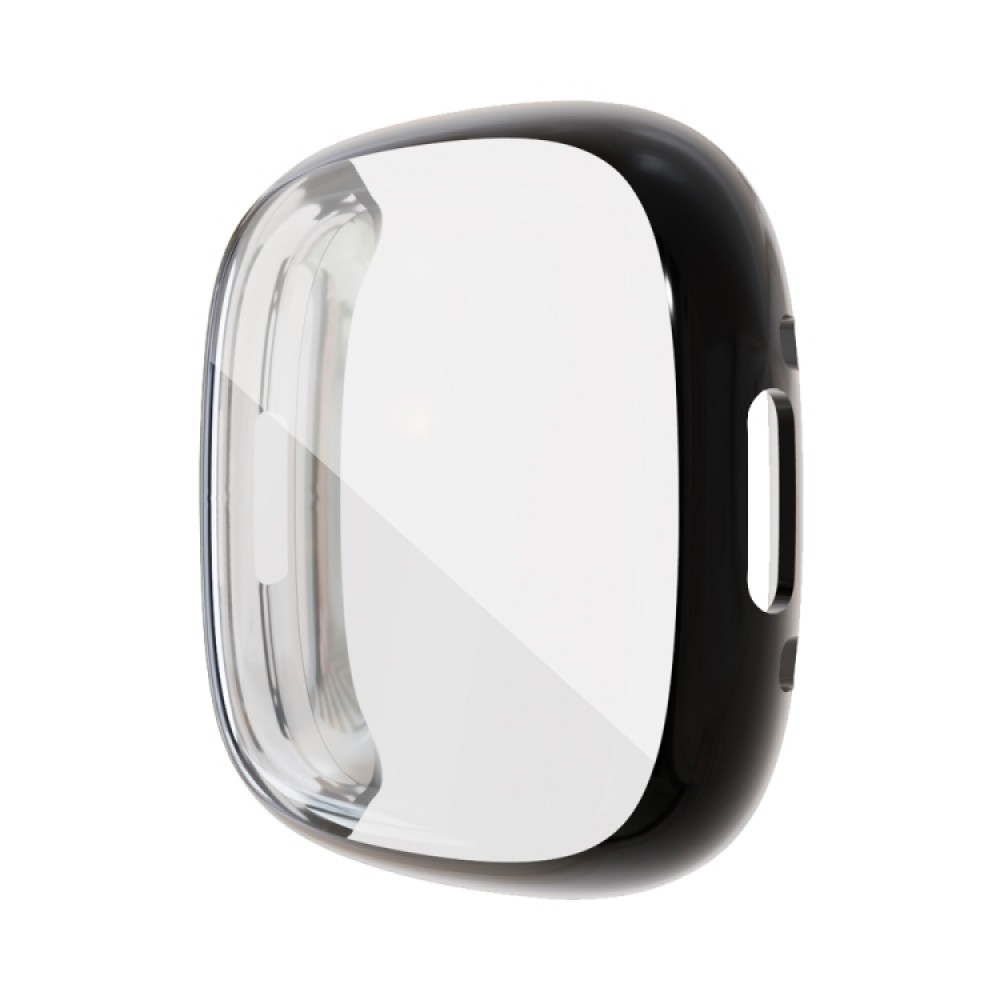 Προστατευτική θήκη σιλικόνης με ενσωματωμένη προστασία οθόνης για το  Fitbit Versa 4 / Sense 2 (Black)