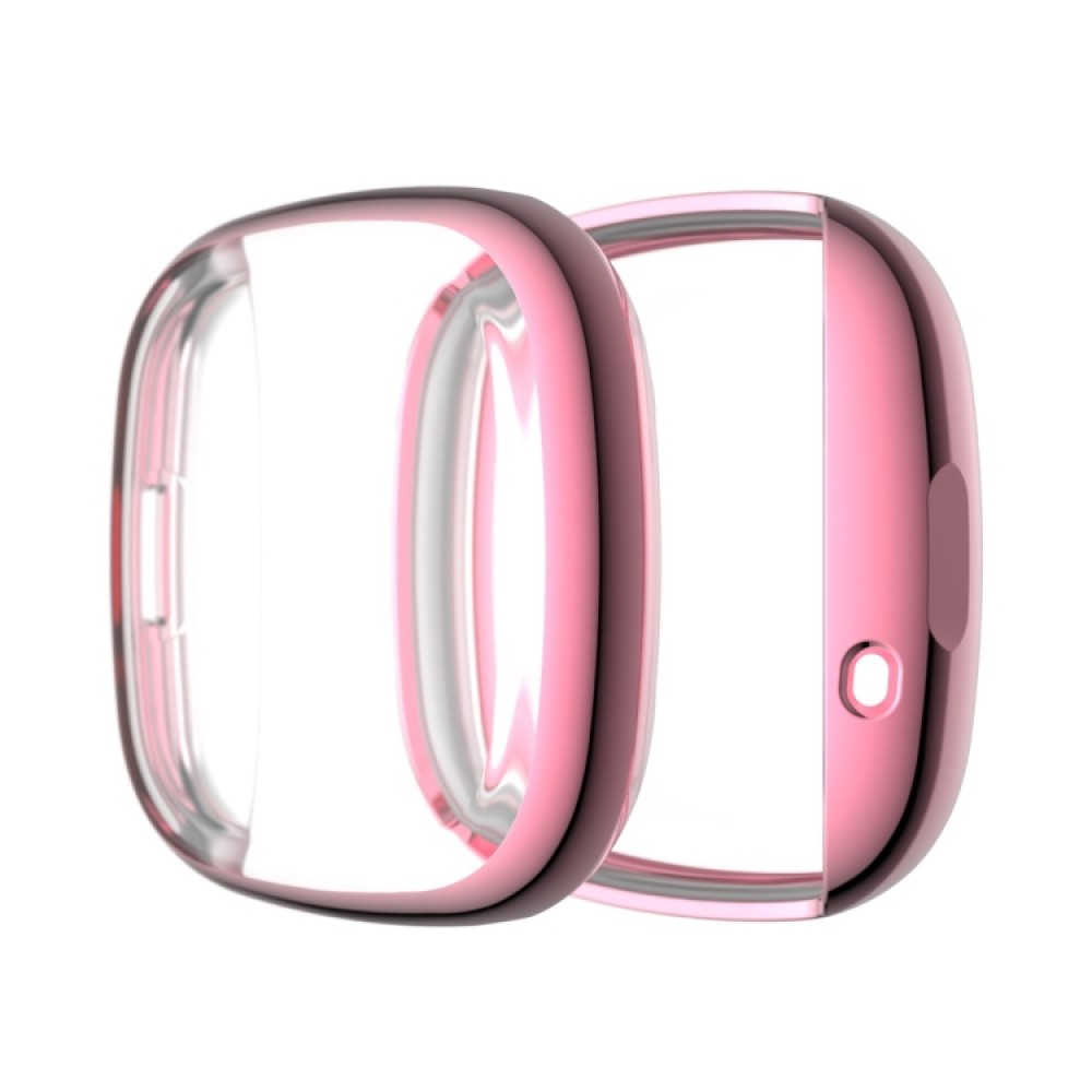 Προστατευτική θήκη σιλικόνης με ενσωματωμένη προστασία οθόνης για το  Fitbit Versa 3 / Versa Sense (Pink)