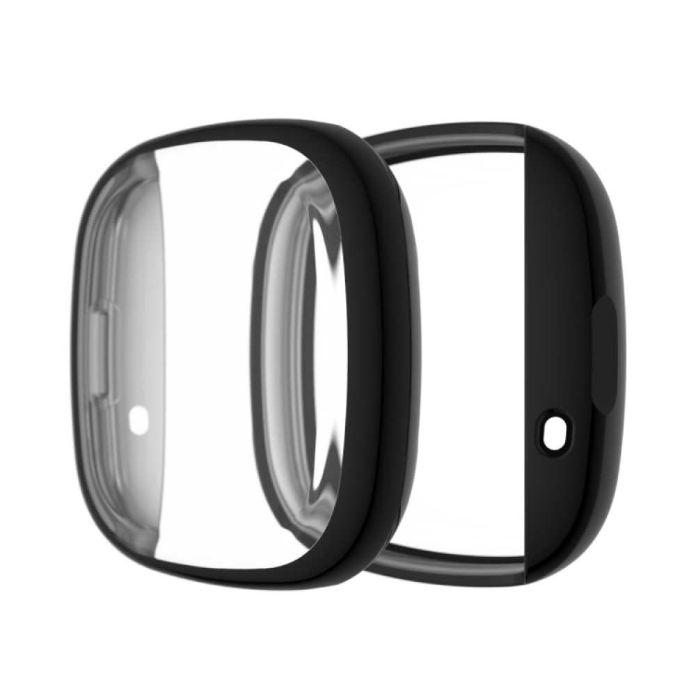 Προστατευτική θήκη σιλικόνης με ενσωματωμένη προστασία οθόνης για το  Fitbit Versa 3 / Versa Sense (Black)