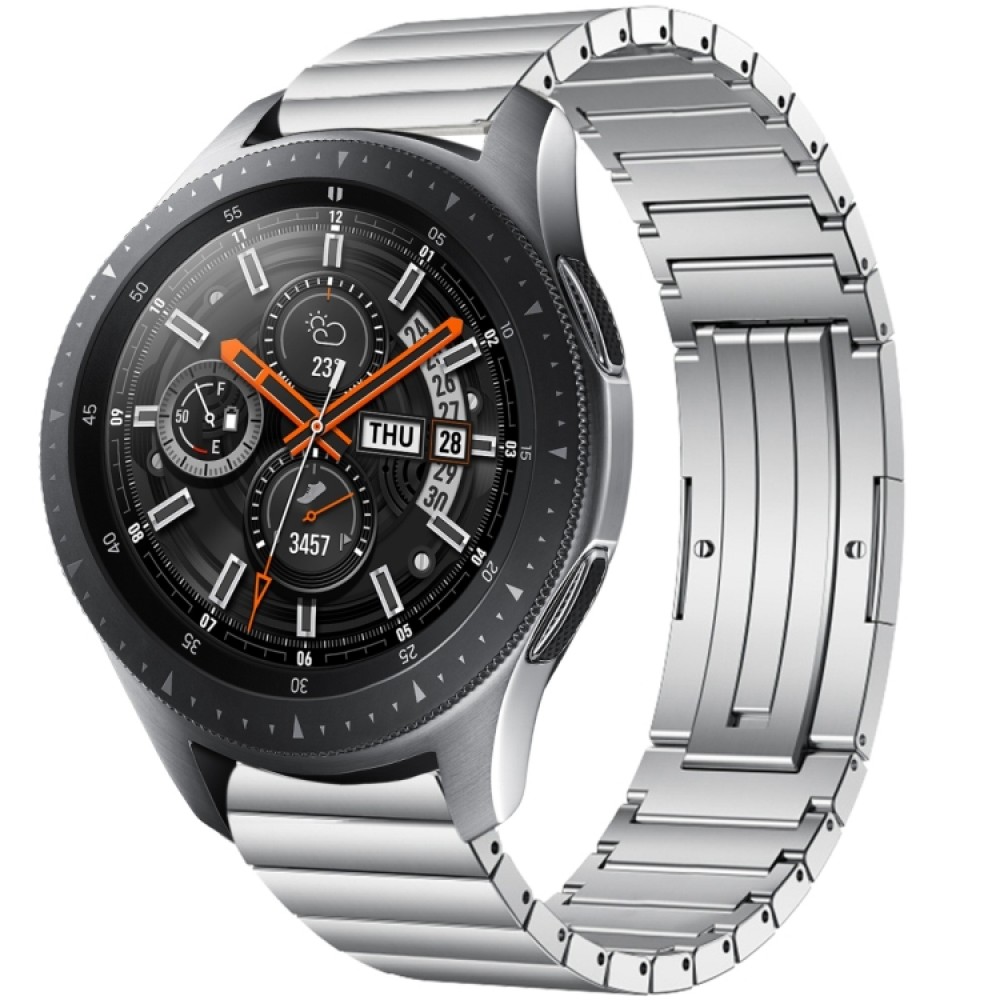  Δερμάτινο λουράκι Sewing Thread pattern για το Galaxy Watch 46mm/GEAR S3 CLASSIC / FRONTIER / Watch 3 (45mm) (White)
