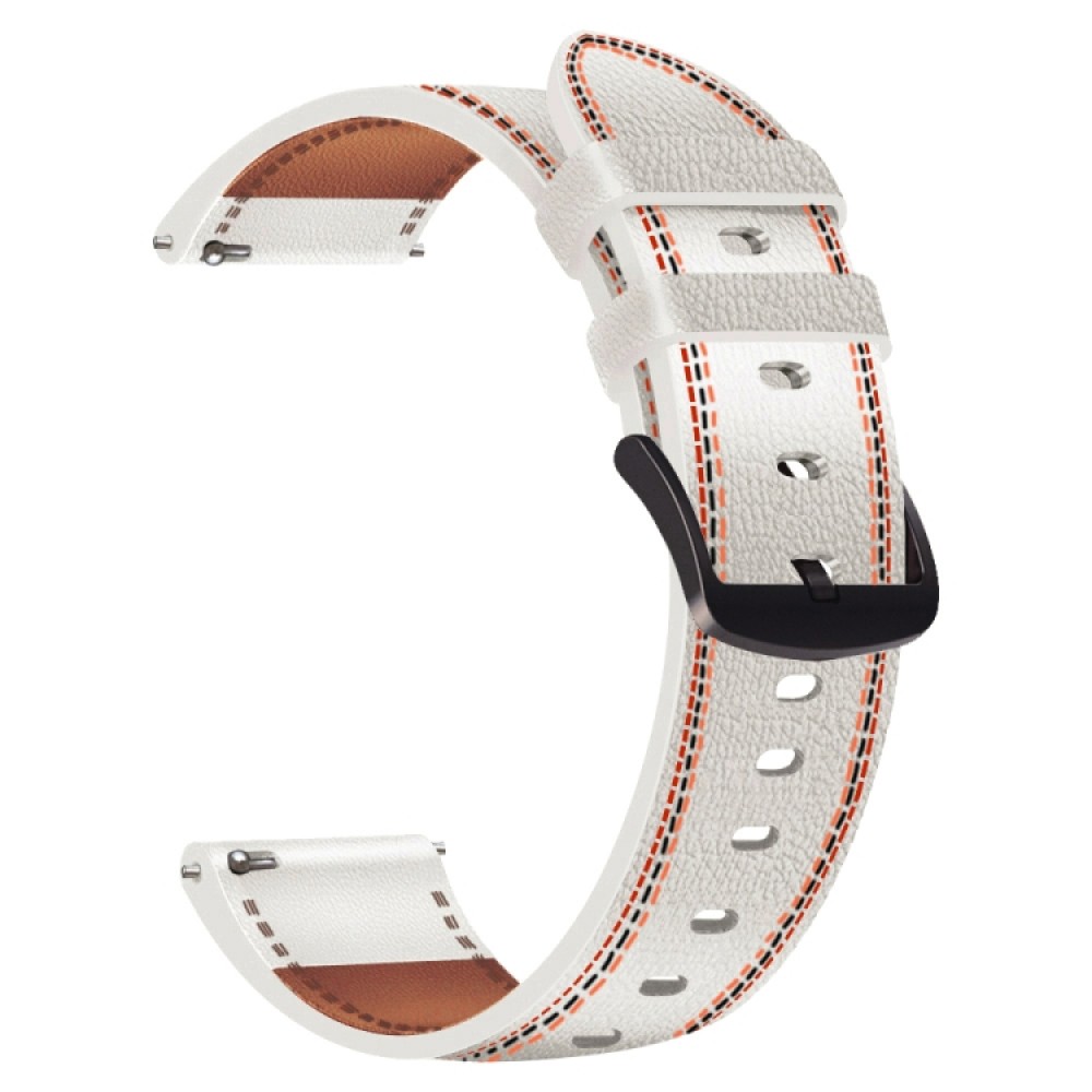  Δερμάτινο λουράκι Sewing Thread pattern για το Huawei Watch 4 (46mm) / Watch 4 Pro (48mm) (White)