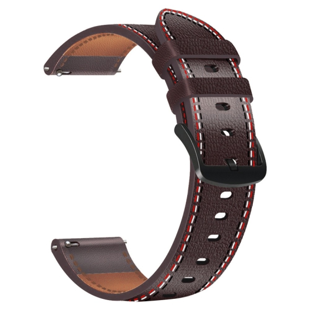  Δερμάτινο λουράκι Sewing Thread pattern για το Mibro Watch A2/ Mibro Watch Lite2 (Dark Brown)