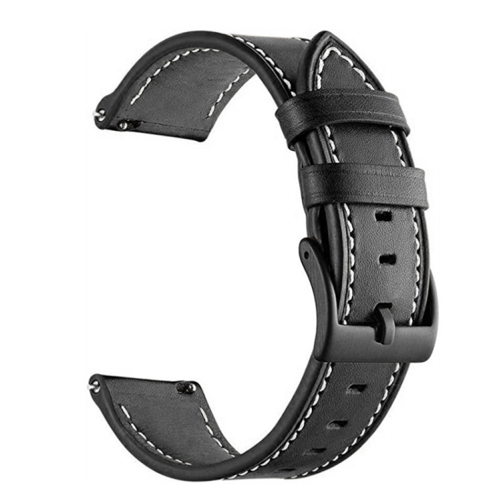 Δερμάτινο λουράκι Stitching Black Buckle για το Mibro Watch A2/ Mibro Watch Lite2 (Black)
