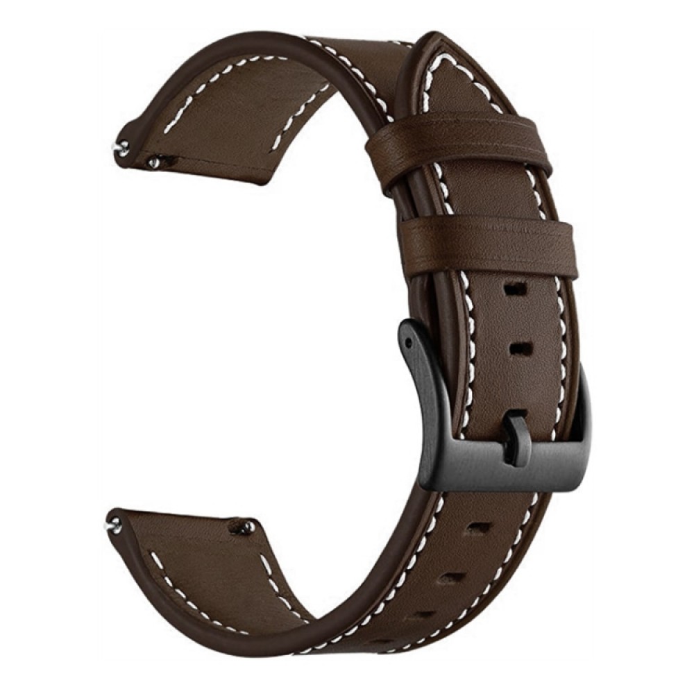 Δερμάτινο λουράκι Stitching Black Buckle για το Mibro Watch A2/ Mibro Watch Lite2 (Coffee)