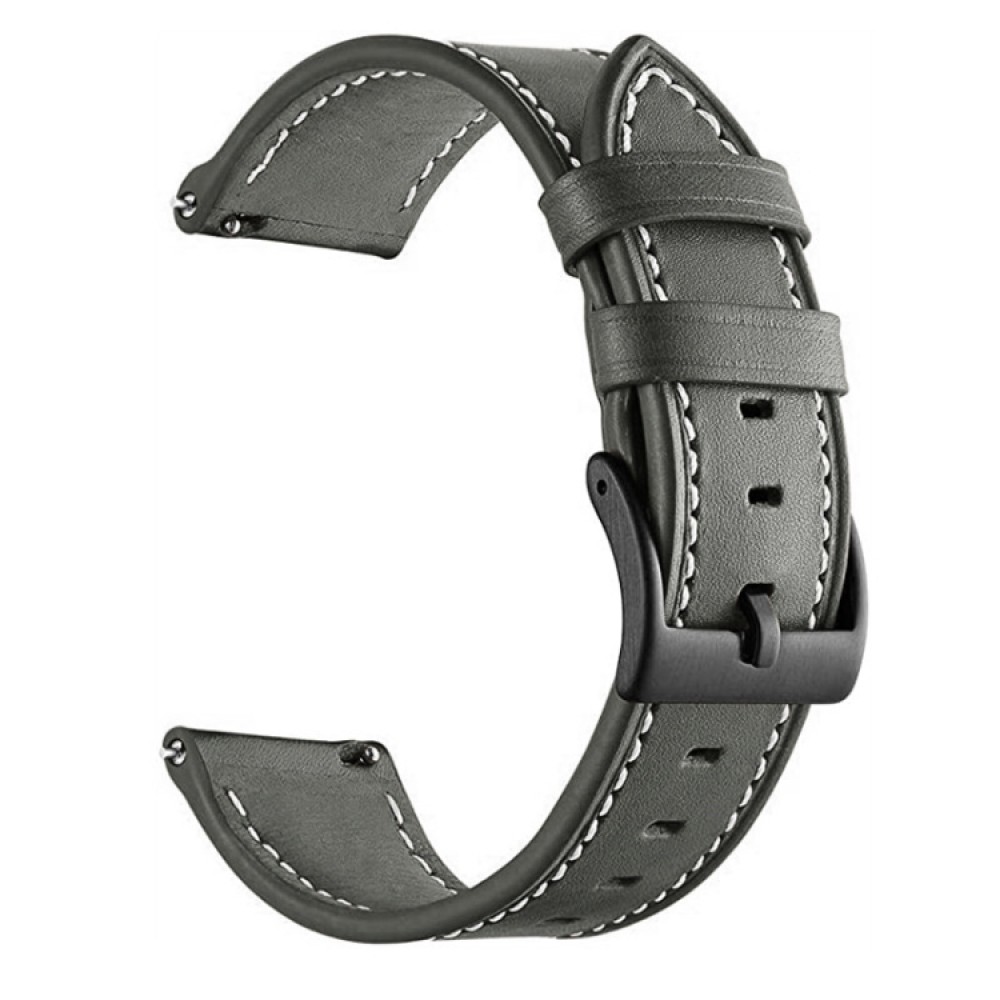 Δερμάτινο λουράκι Stitching Black Buckle για το Realme Watch 2 / Watch 2 Pro / Watch S Pro  (Grey)