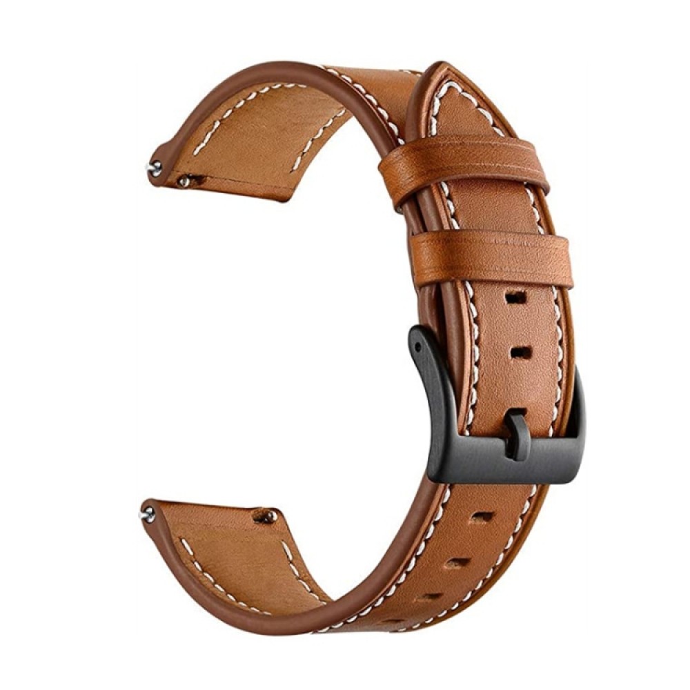 Δερμάτινο λουράκι Stitching Black Buckle για το Mibro Watch GS/ Mibro Watch C3 (Brown)