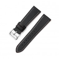 Δερμάτινο λουράκι Contrast Pin Buckle για το Haylou RT LS05S 45mm / RT2 LS10 46mm / RS3 LS04 / GST (LS09B)  (Black)