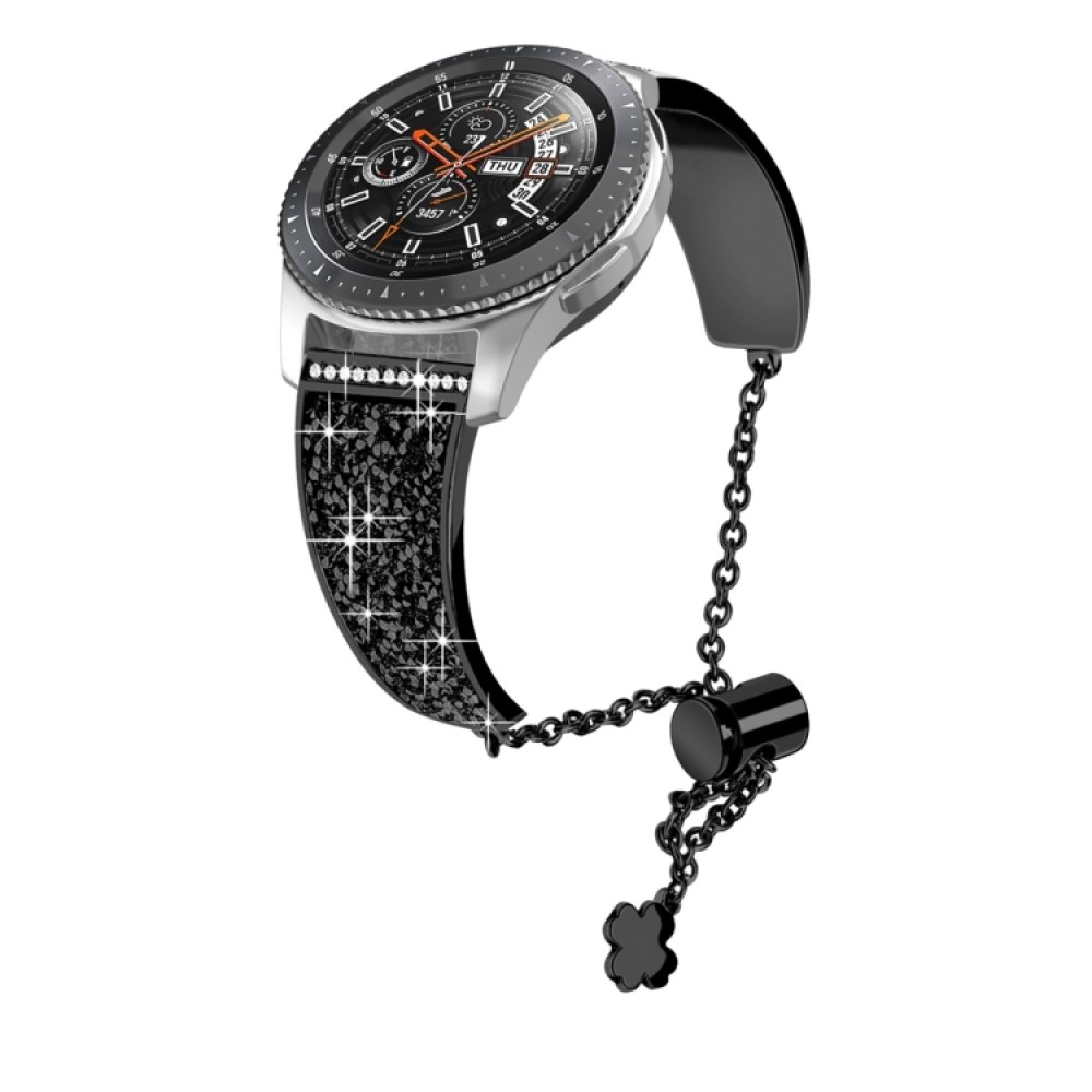 Μεταλλικό λουράκι diamond pattern με μεταλλικό movable κλείσιμο για το Samsung Galaxy Watch 4 (40mm)/(44mm) / Samsung Galaxy Watch 4 classic (42mm) /(46mm) - (Black)