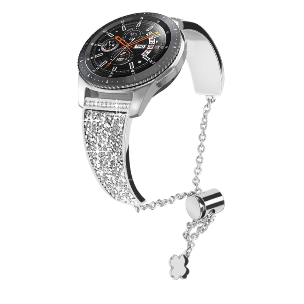 Μεταλλικό λουράκι diamond pattern με μεταλλικό movable κλείσιμο για το Samsung Galaxy Watch 4 (40mm)/(44mm) / Samsung Galaxy Watch 4 classic (42mm) /(46mm) - (Silver)