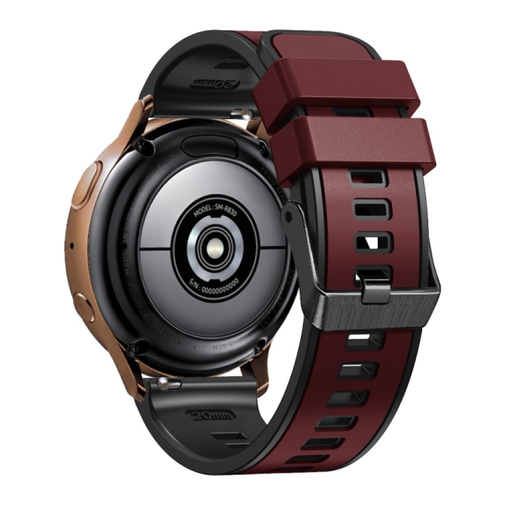 Λουράκι σιλικόνης δίχρωμο για το Huawei Watch GT 4 41MM (Wine Red Black)