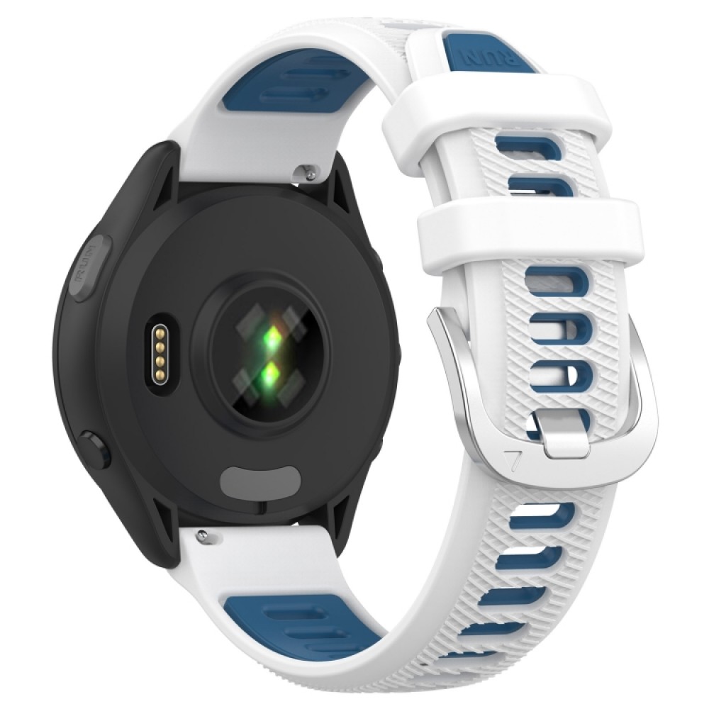 Λουράκι σιλικόνης dual- color για το Garmin Forerunner 255S (White+Blue)