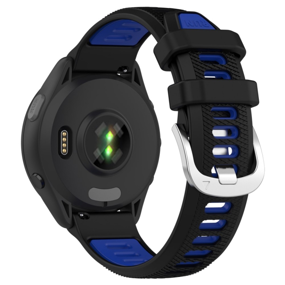 Λουράκι σιλικόνης dual- color για το Garmin Forerunner 265S (Black+Blue)