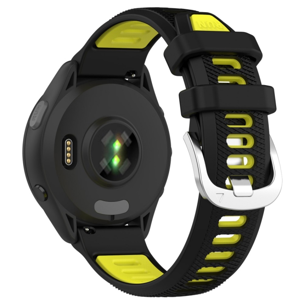 Λουράκι σιλικόνης dual- color για το Garmin Vivoactive 4S / Vivomove 3S (Black+Lime Green)