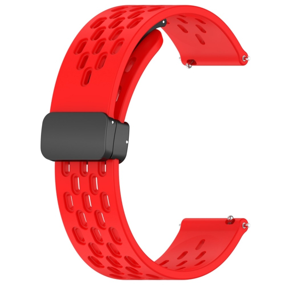 Λουράκι σιλικόνης με τρύπες και μαγνητικό κλείσιμο για το Samsung Galaxy Watch 4 (40mm)/(44mm) / Samsung Galaxy Watch 4 classic (42mm) /(46mm) (Red)