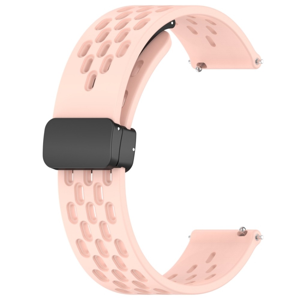 Λουράκι σιλικόνης με τρύπες και μαγνητικό κλείσιμο για το Samsung Galaxy Watch 4 (40mm)/(44mm) / Samsung Galaxy Watch 4 classic (42mm) /(46mm) (Pink)